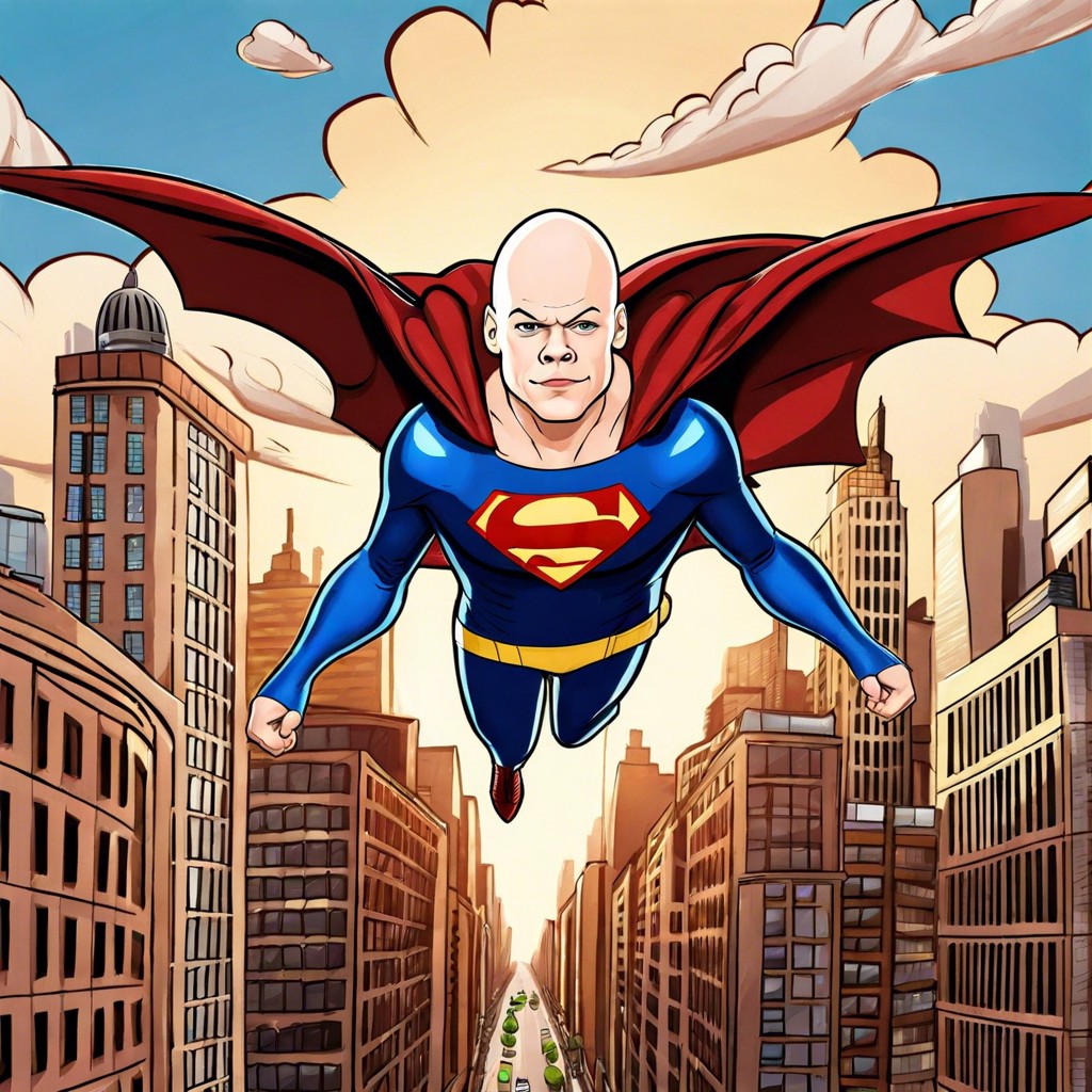 animation fun animated series featuring a superhero bald harry