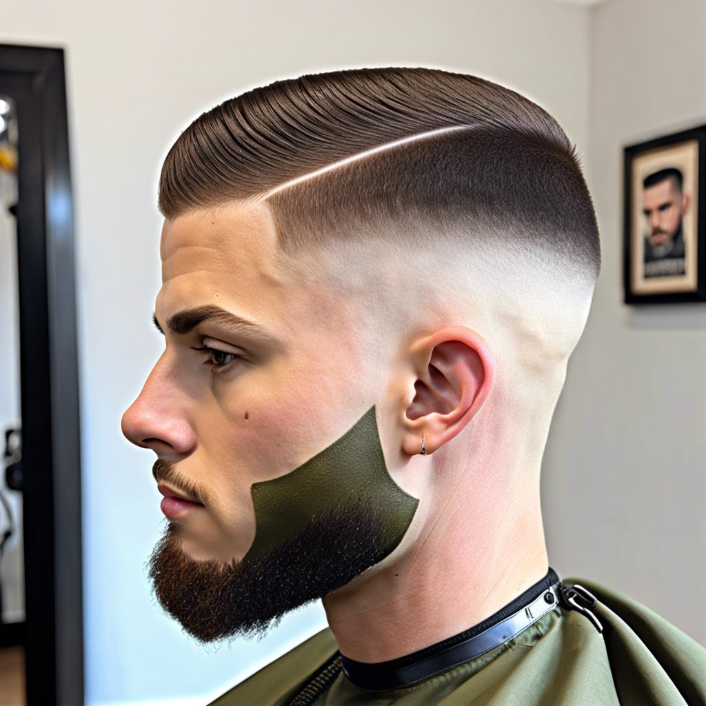 brush cut with disconnected fade