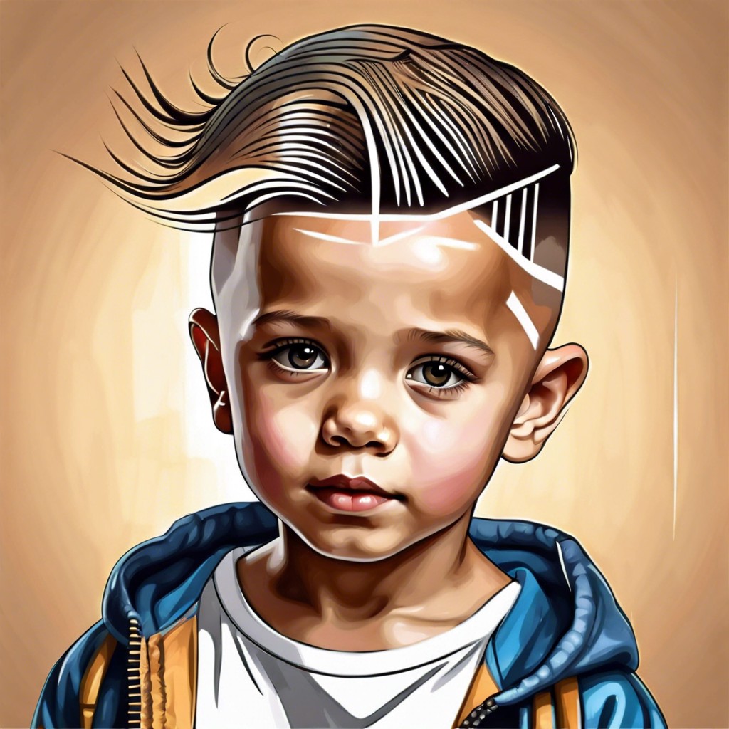 burst fade with design lines for personal touch