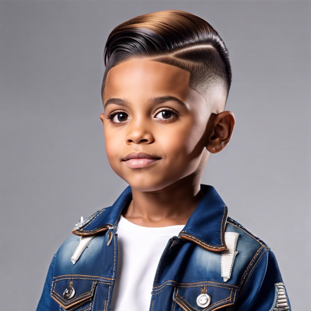 burst fade with side part for a clean cut