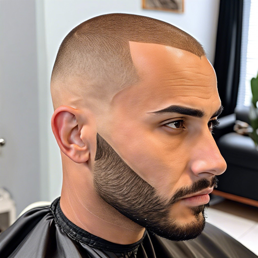 buzz cut with sharp edges