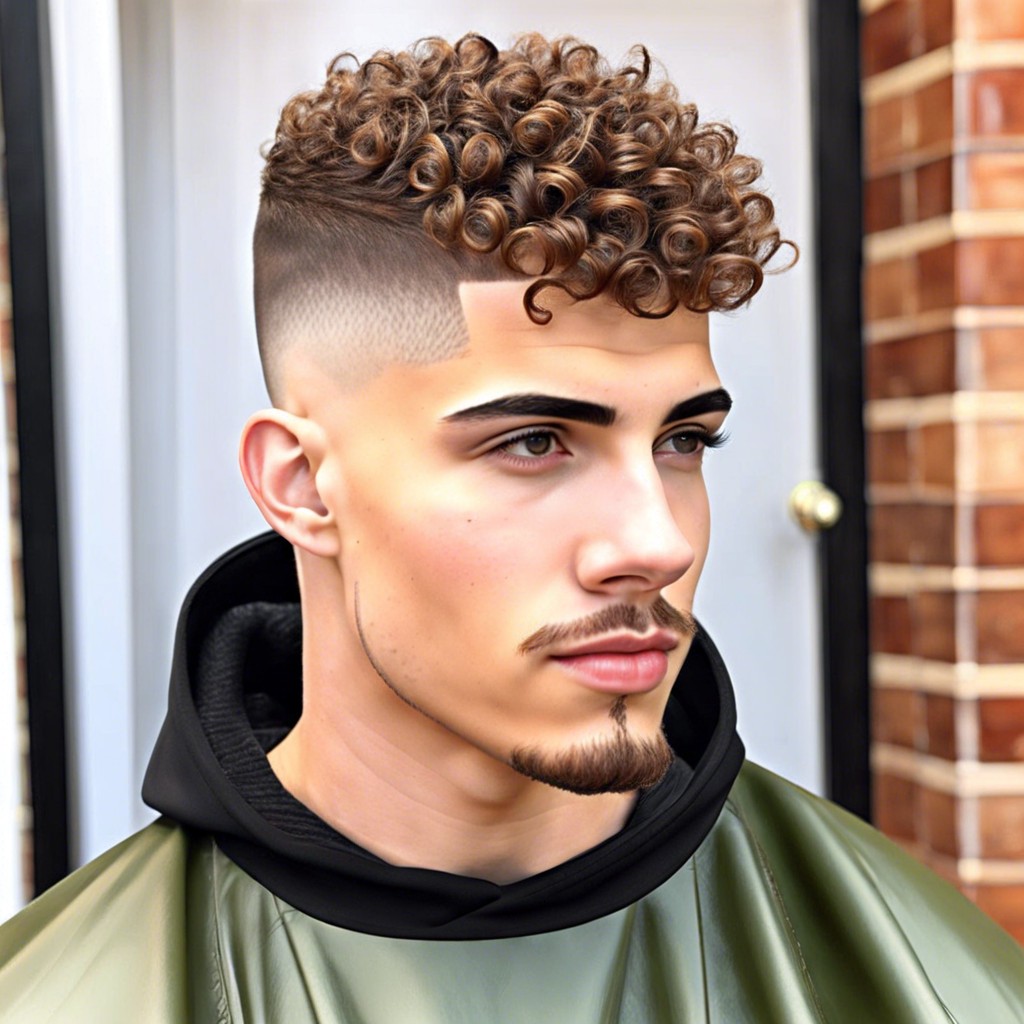 buzz with curly top fringe