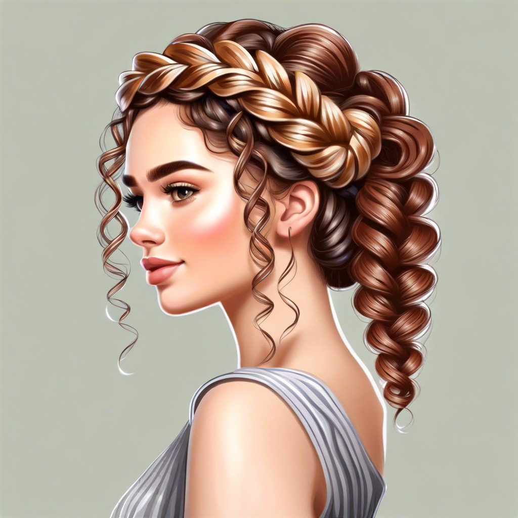 crown braid for curls