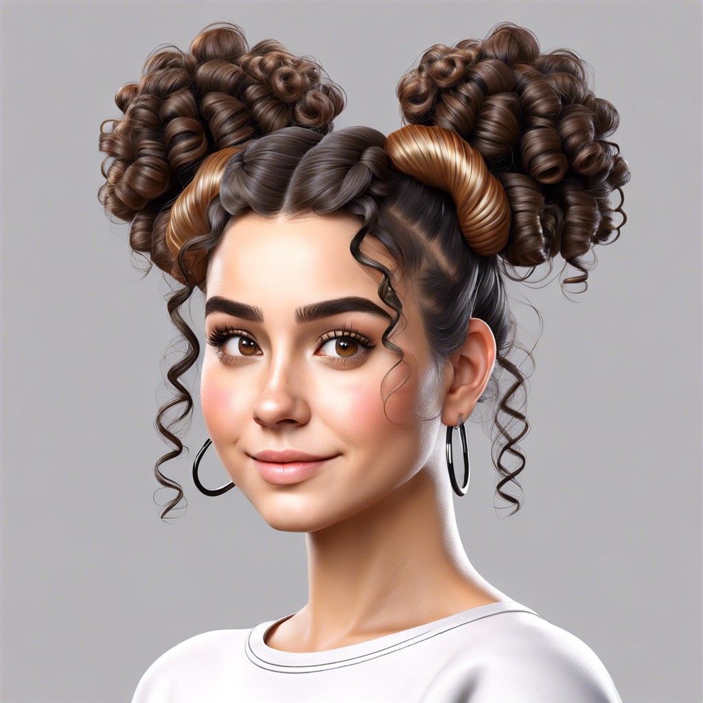 curly space buns