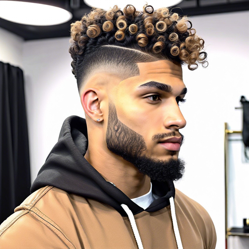 define and explain the curly hair burst fade haircut