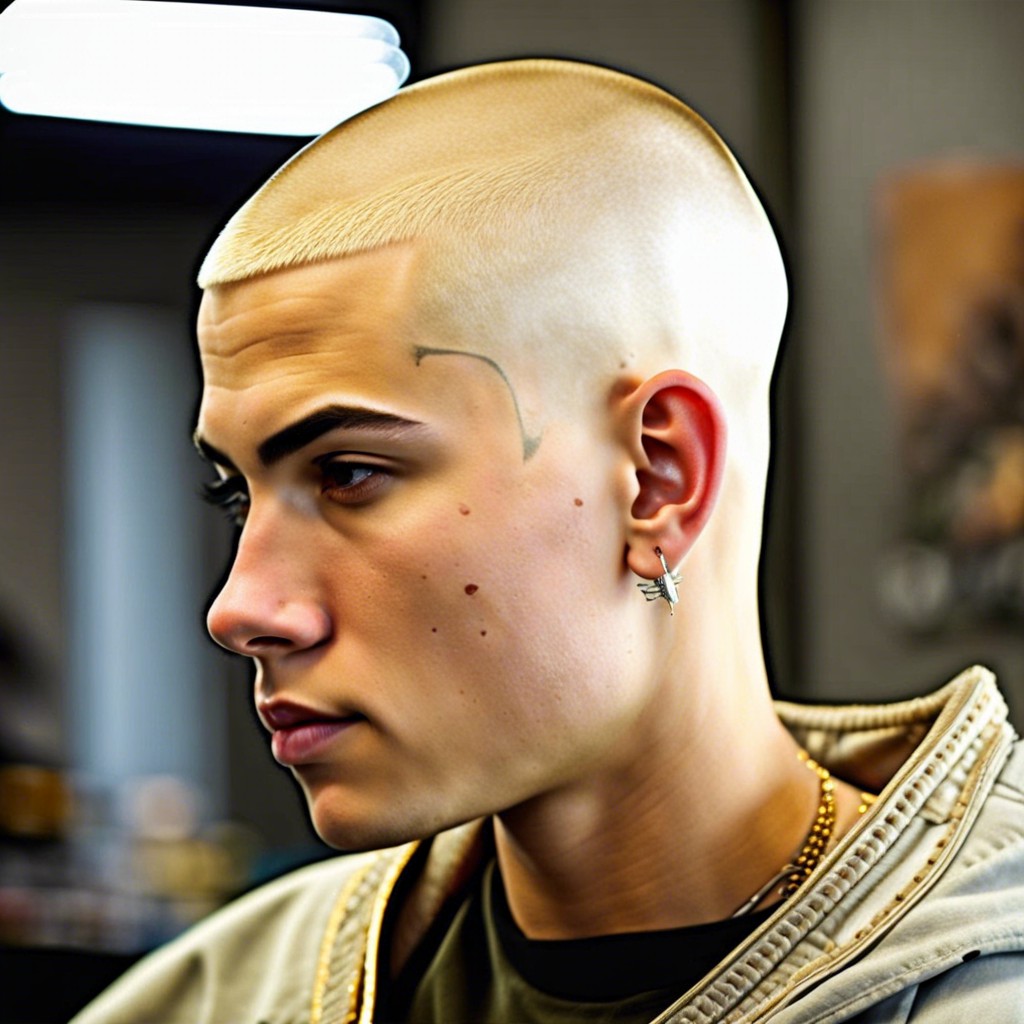 faded side designs with natural hue on top