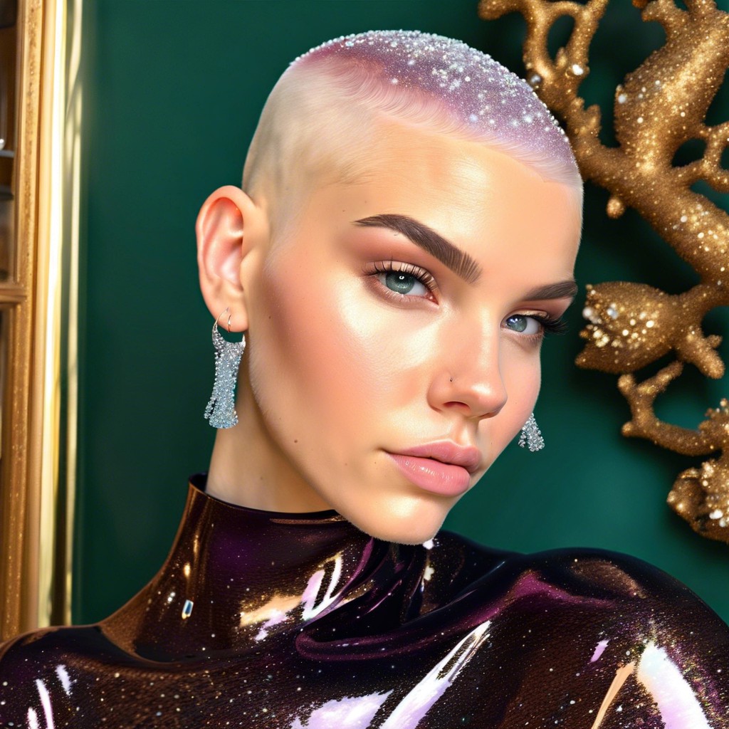 glitter gel applied to roots for sparkle