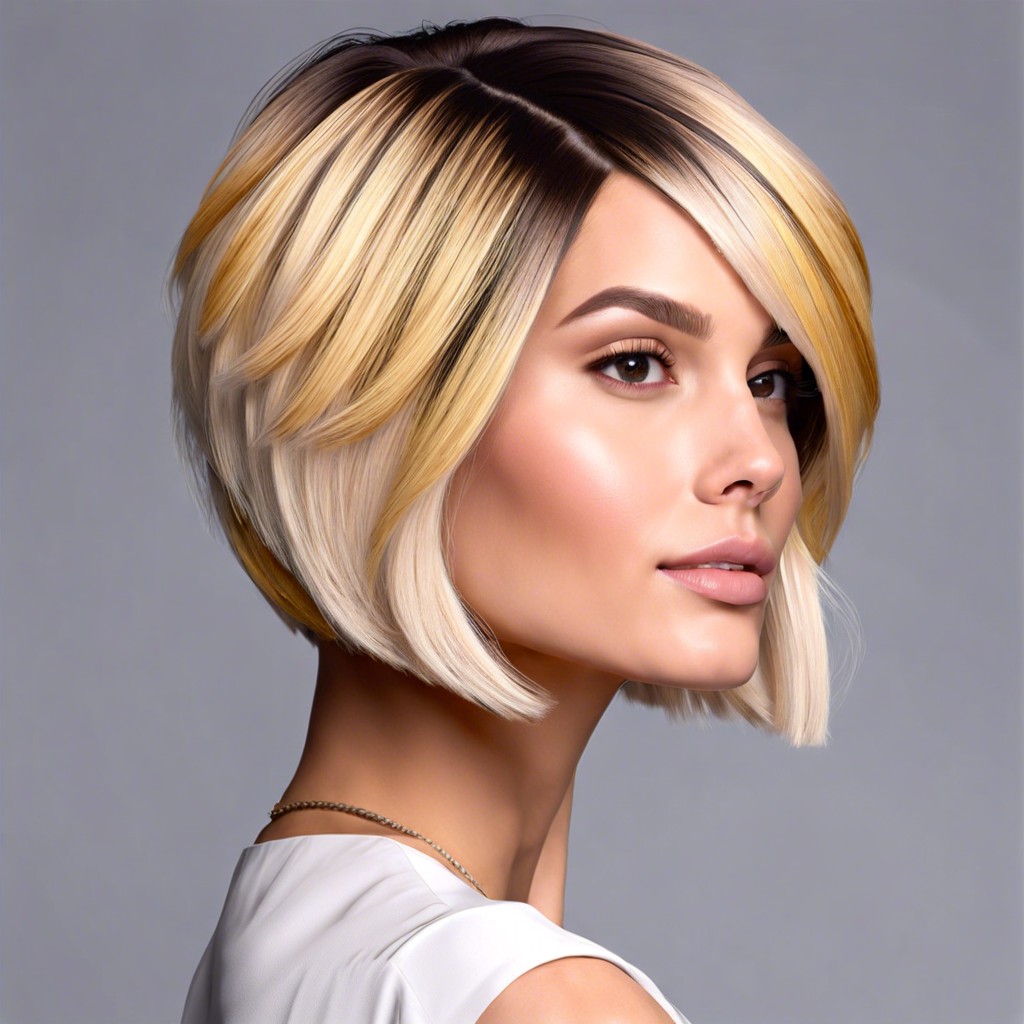 gradient blonde bob