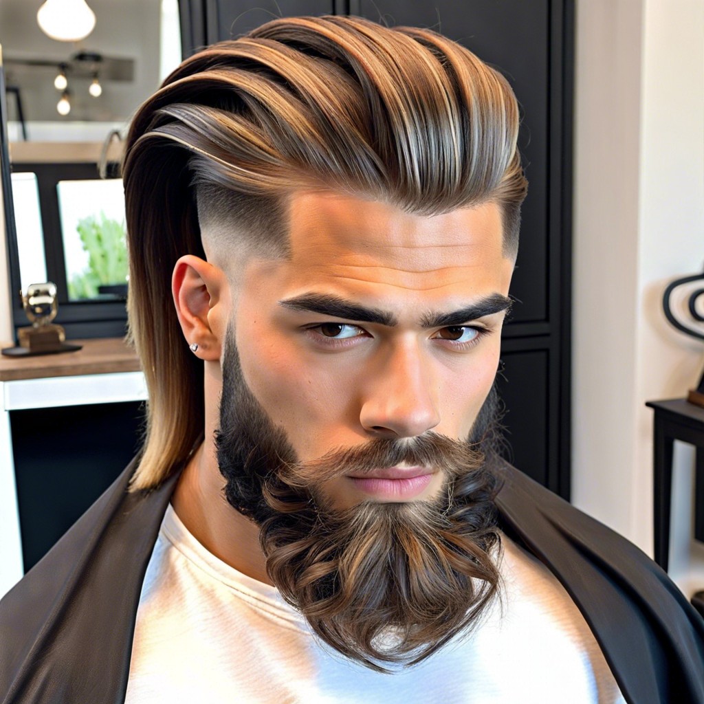 half up half down style with low fade
