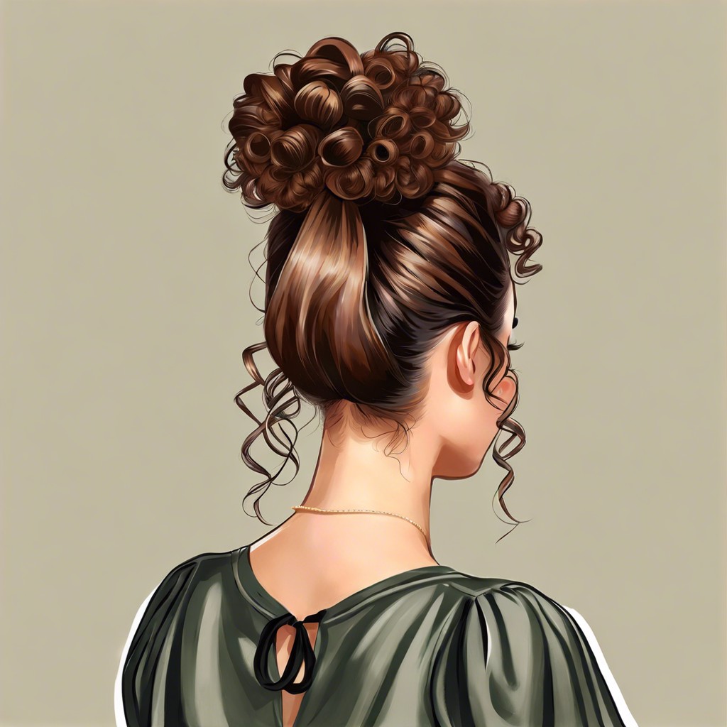 loose low pony with scrunchie