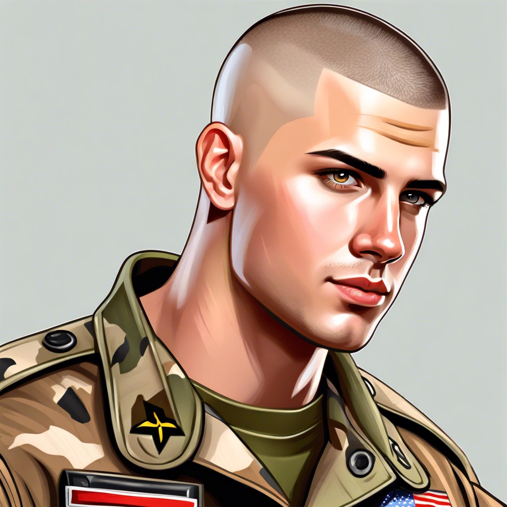 military inspired buzz cut