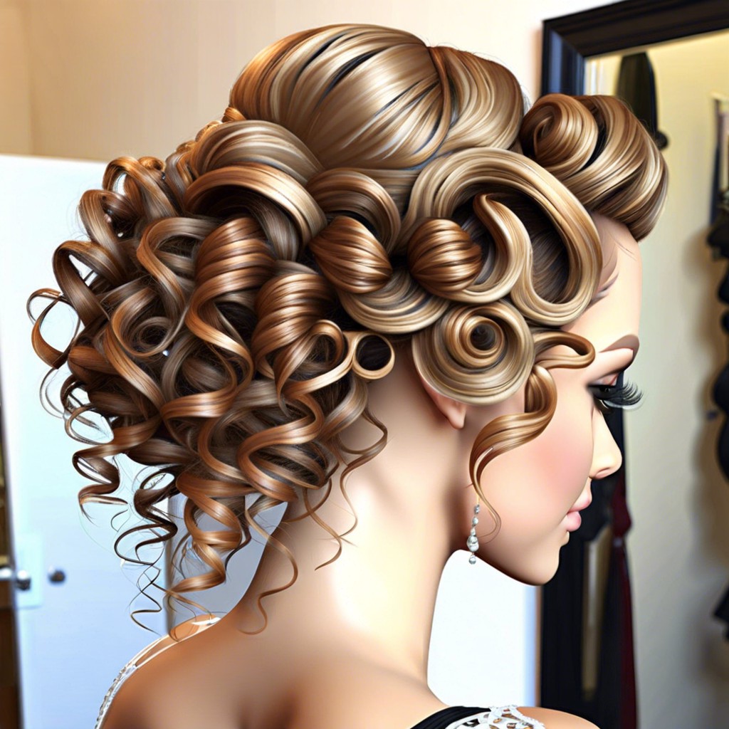 pinned back tendrils