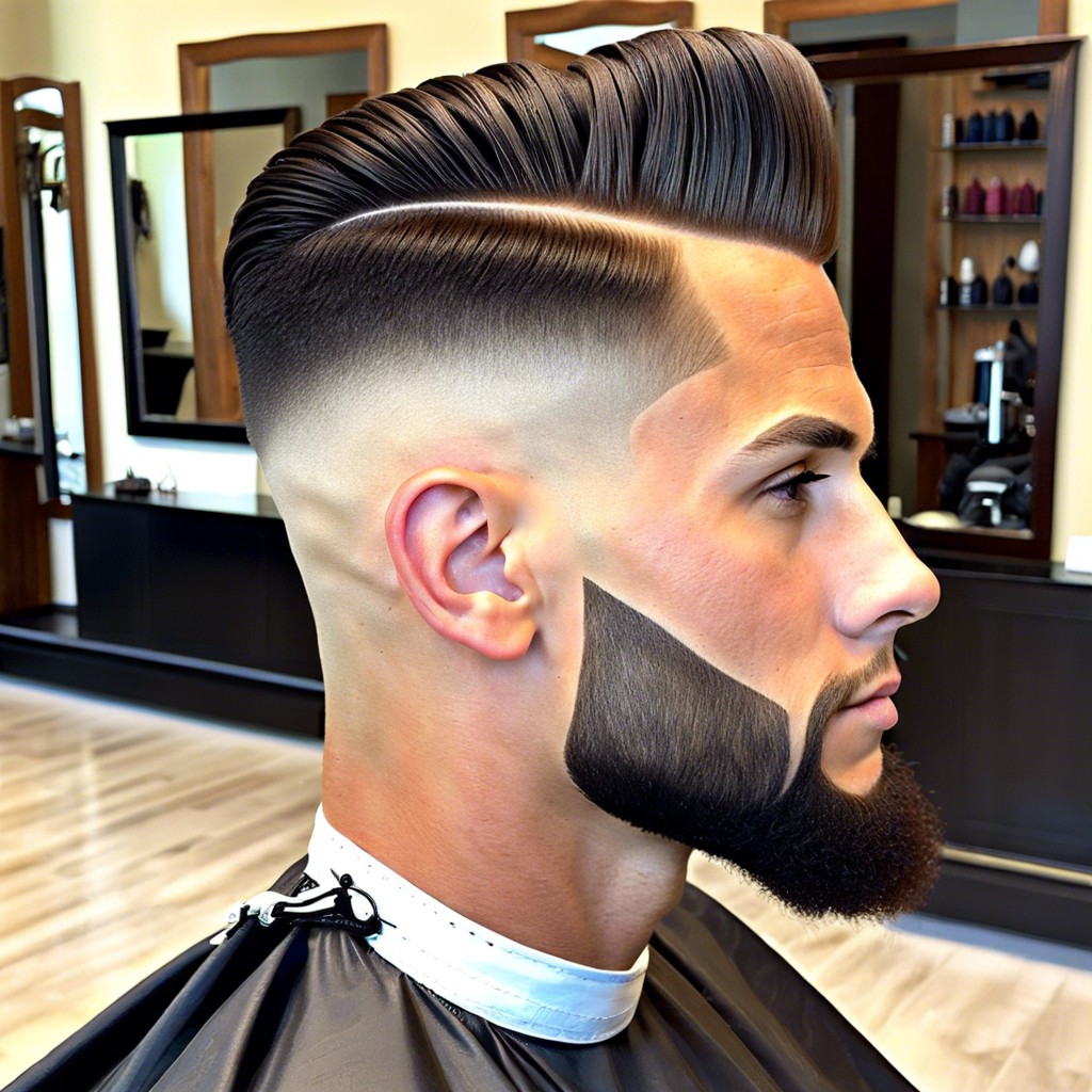 pompadour with low taper fade