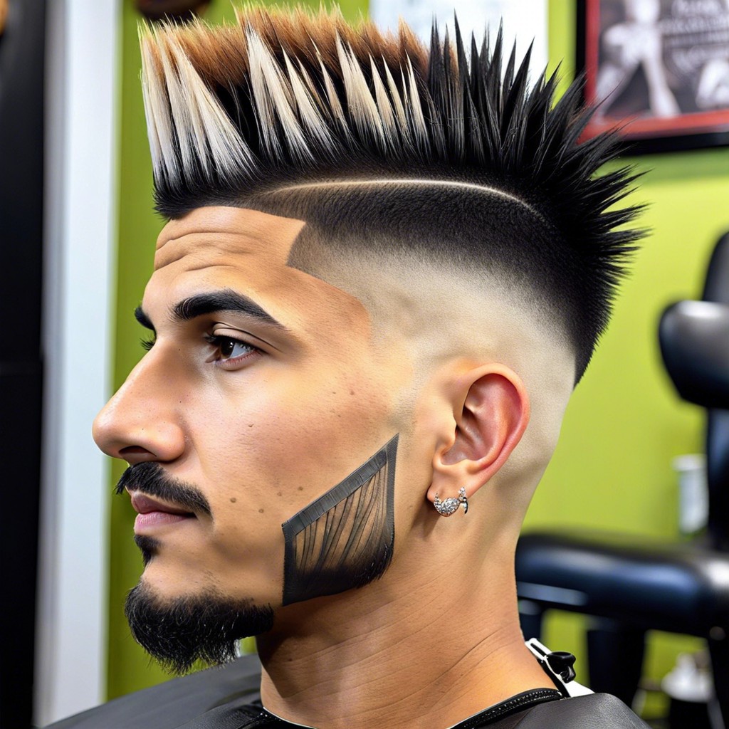 razor fade with spiky hair