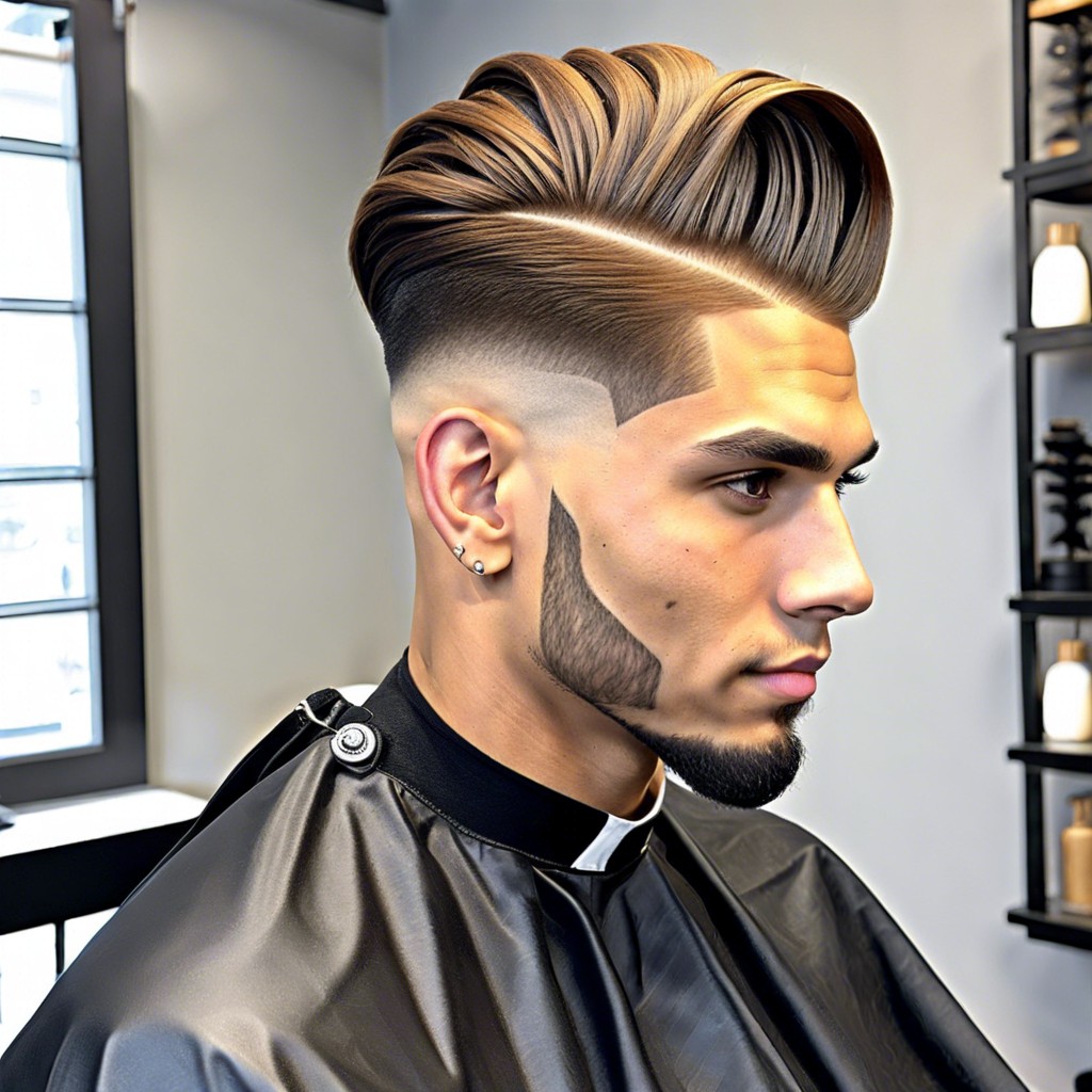 side part with low fade