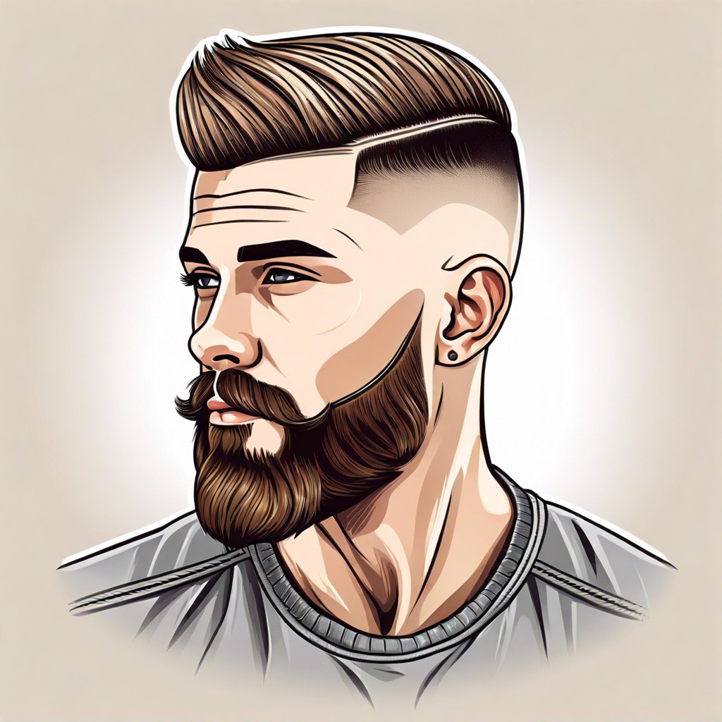 side swept crew with fade