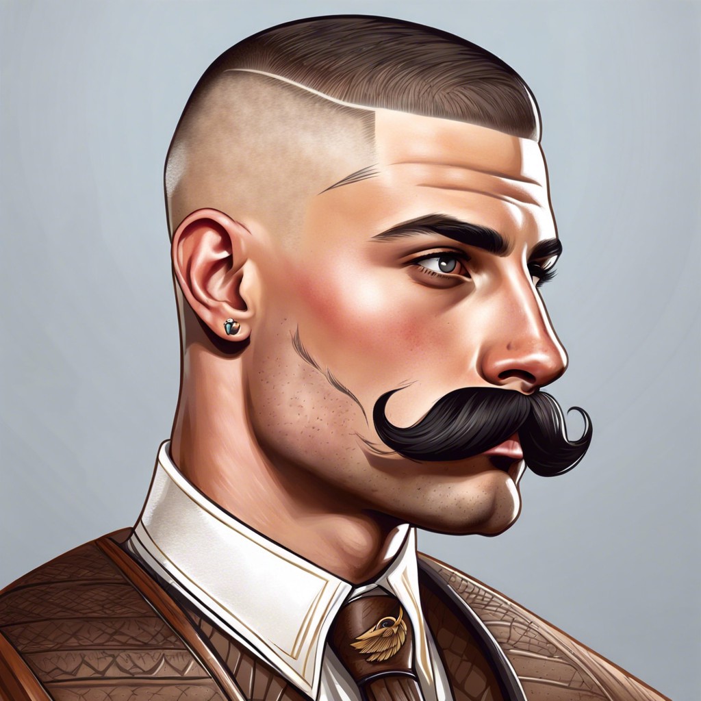 15 Buzz Cut with Mustache Ideas for a Fresh Look – Burst of Style