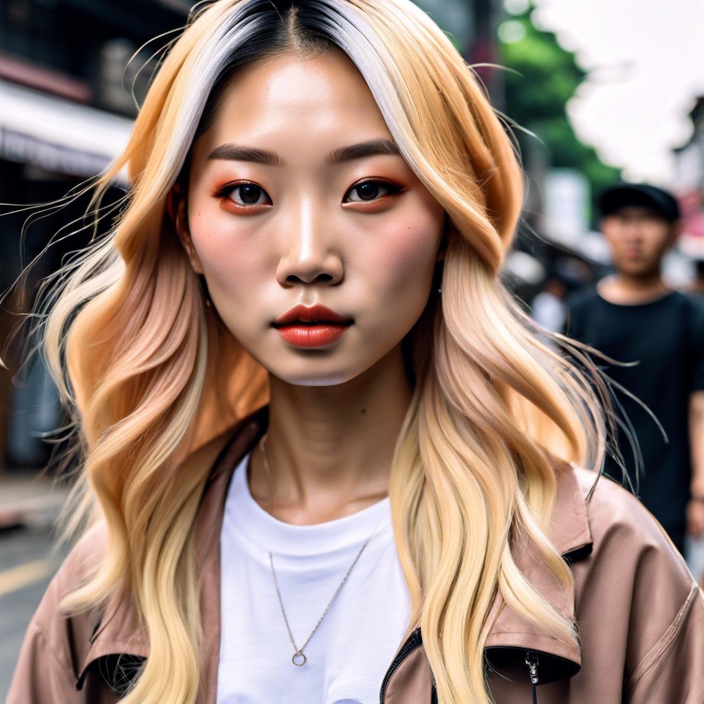 street style feature on blonde hair trends in different asian cities