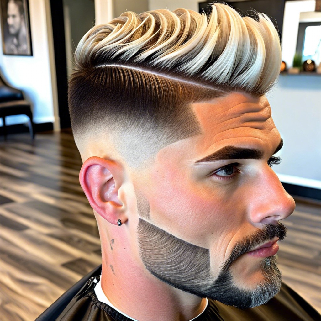 textured top with subtle v burst fade