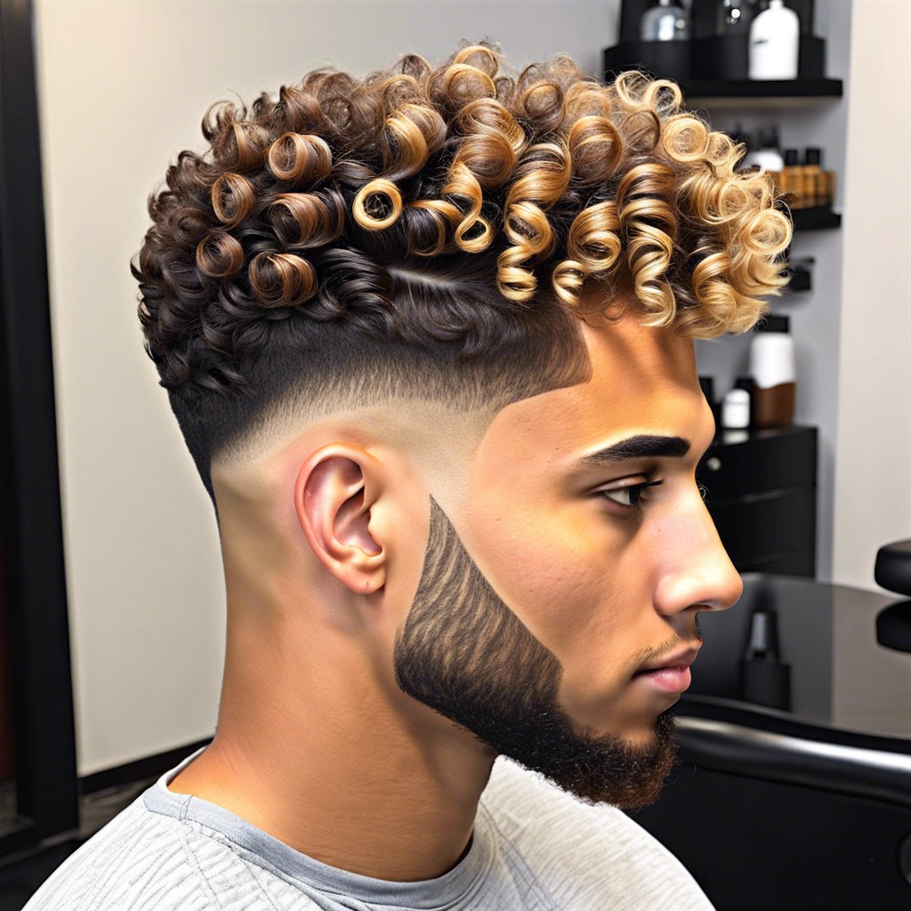 low fade with curly hair