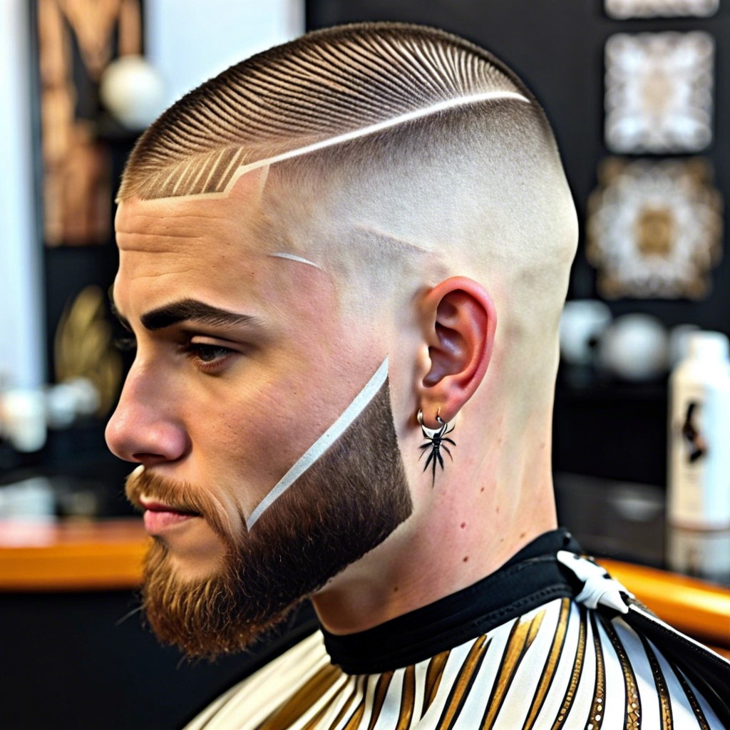 low fade with design lines
