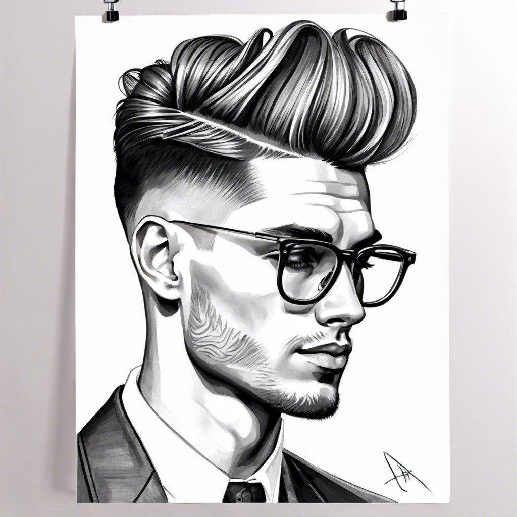 low fade with pompadour