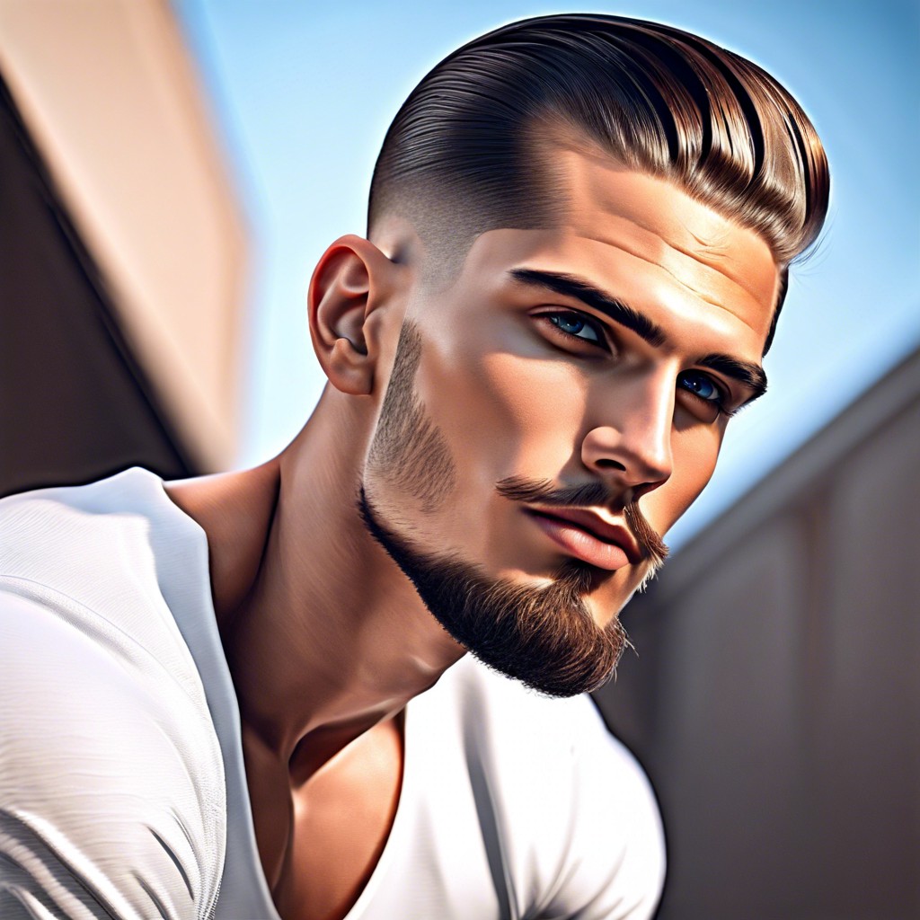 low fade with slicked back