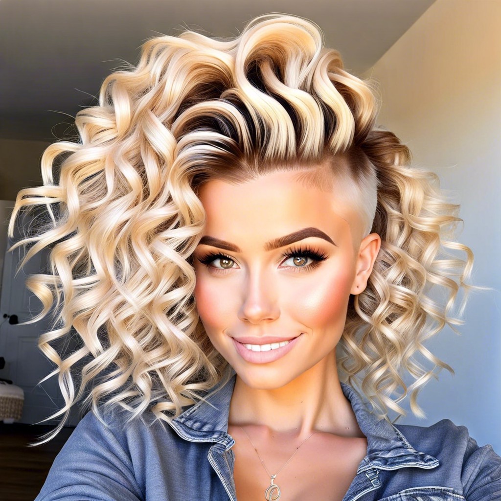nordic blonde curly faux hawk